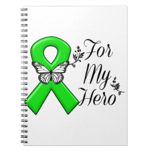 Green Awareness Ribbon For My Hero Spiral Notebook