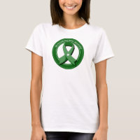Green Awareness Ribbon White Heart