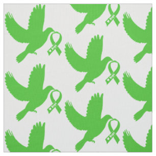 Green Awareness Ribbon with Dove of Hope Fabric