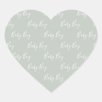 Green Baby Boy Script Heart Sticker