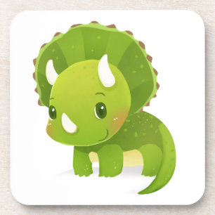 green baby cute dinosaur cartoon coaster