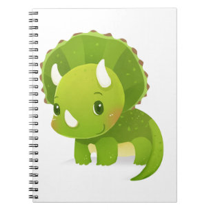 green baby cute dinosaur cartoon spiral notebook