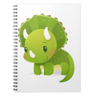 green baby cute dinosaur cartoon spiral notebook