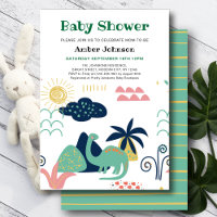 Green Baby Dinosaur Minimalist Cute Baby Shower