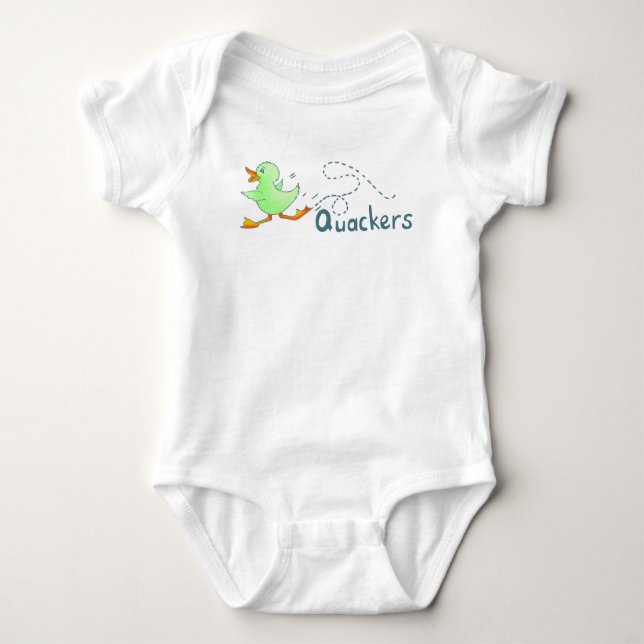 Green baby duck quackers top (Front)
