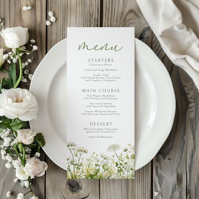 Green Baby In Bloom Floral Wildflower Baby Shower Menu (Creator Uploaded)