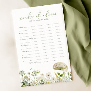 Green Baby In Bloom Wildflower Baby Advice Card