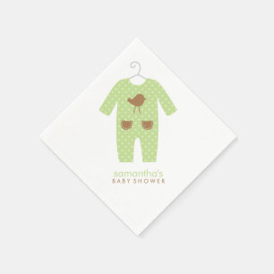 Green Baby Outfit Baby Shower Napkin