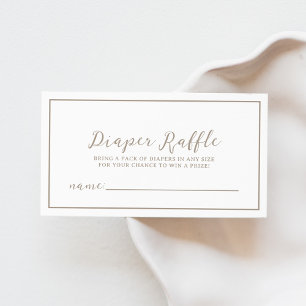 Green Baby Shower Diaper Raffle Enclosure Card