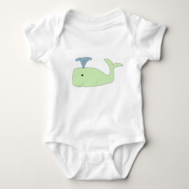 Green Baby Whale apparel Bodysuit (Front)