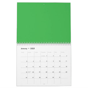 Green Background and White Border for a Modern Aes Calendar