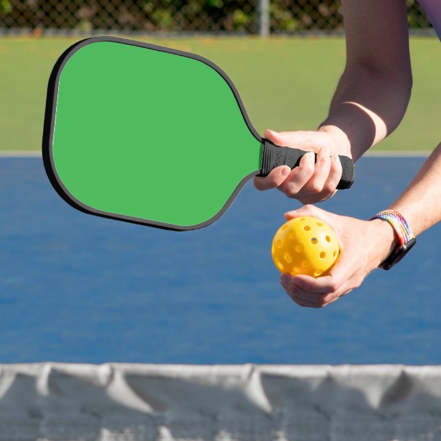 Green Background and White Border for a Modern Aes Pickleball Paddle (Insitu)