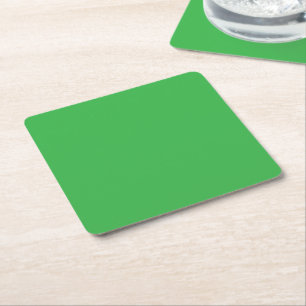 Green Background and White Border for a Modern Aes Square Paper Coaster
