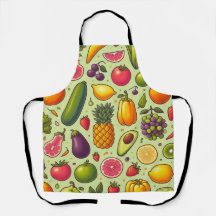Green Background Fruits And Vegetables Design