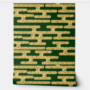 Green Background Golden Pattern Simple Wallpaper