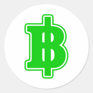 GREEN BAHT SIGN ฿ Thai Money Currency ฿ Classic Round Sticker
