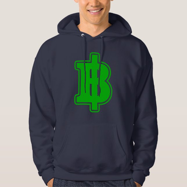 GREEN BAHT SIGN ฿ Thai Money Currency ฿ Hoodie (Front)