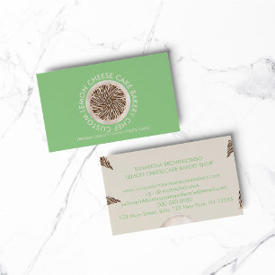 Green Bakery Cake Pastry Chocolate cheesecake Business Card