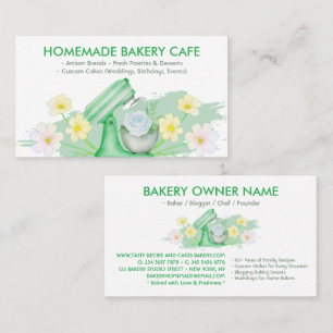 Green Baking Utensils Bakery Baker Business Card
