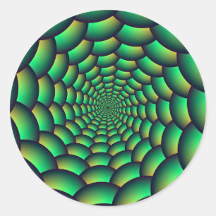 Green Ball Spiral Tunnel Classic Round Sticker