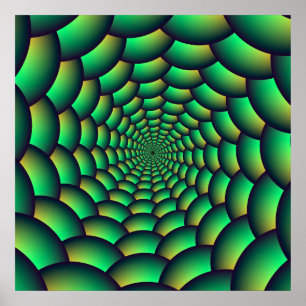 Green Ball Spiral Tunnel Poster