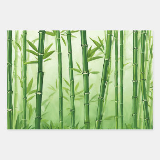 Green Bamboo All Occasion  Wrapping Paper Sheet