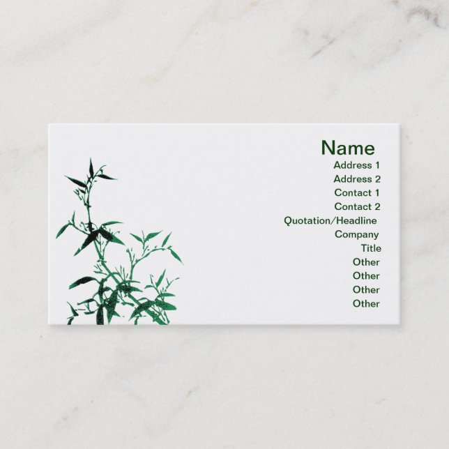 Green Bamboo Business Card (Front)