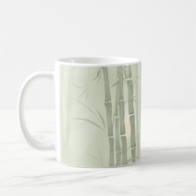 Green bamboo coffee mug (Left)