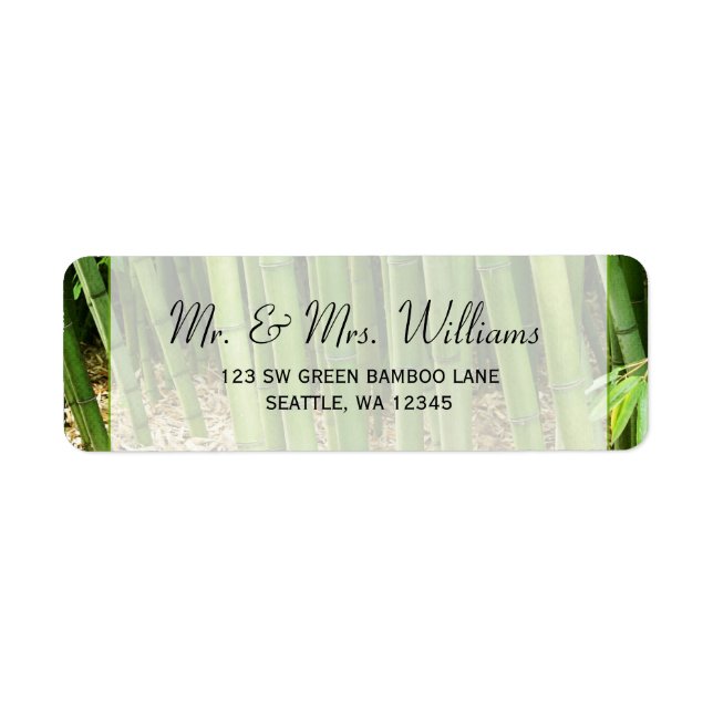 Green Bamboo Custom Address Label (Front)
