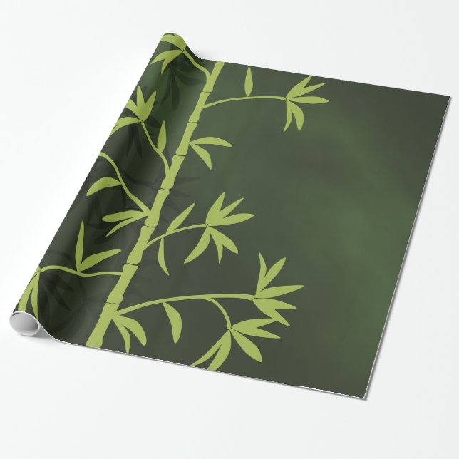 Green bamboo green wrapping paper (Unrolled)