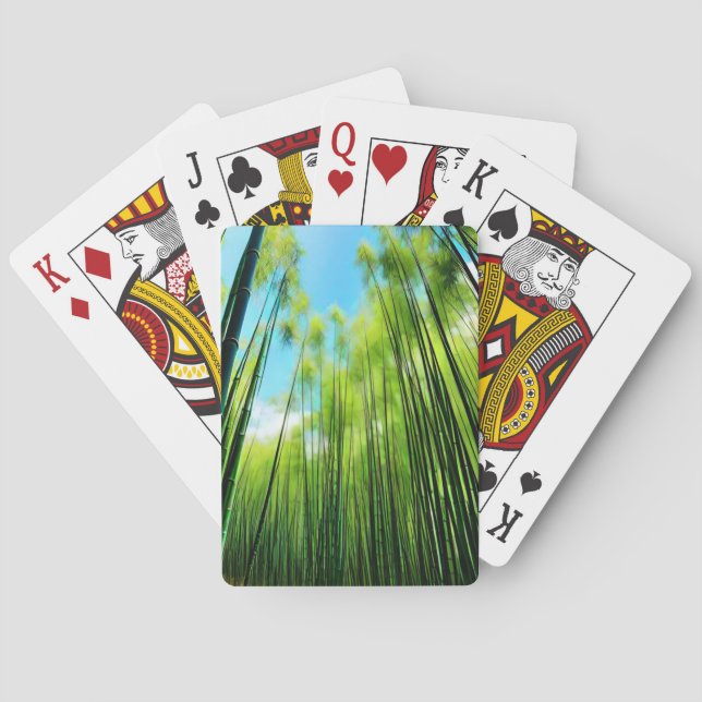 Green bamboo groves playing cards (Back)