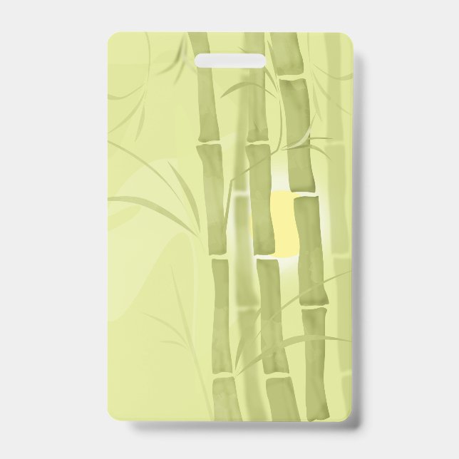 Green bamboo ID badge (Front)