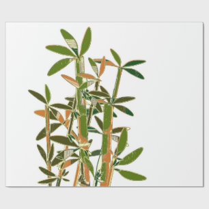 Green bamboo isolated on white background wrapping paper