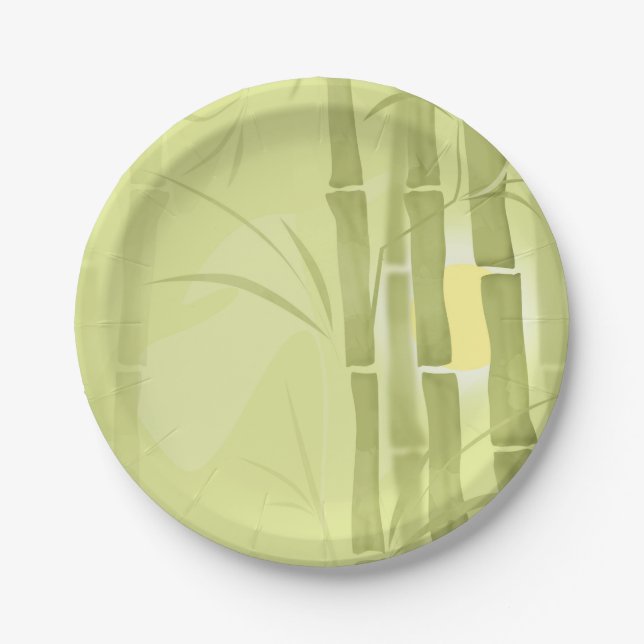 Green bamboo paper plate (Front)
