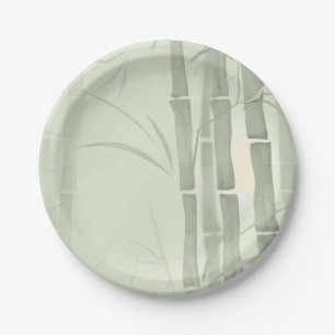 Green bamboo paper plate