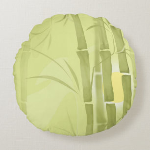 Green bamboo round cushion