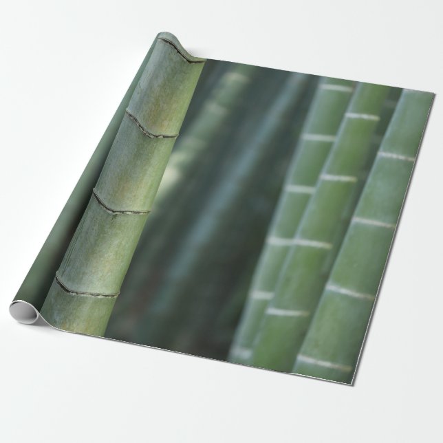 Green bamboo shoots wrapping paper (Unrolled)