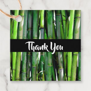 Green Bamboo Stalks Nature Photography Favour Tags