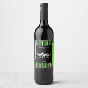 Green Bamboo Stalks Nature Photography Wine Making Wine Label