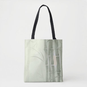 Green bamboo tote bag