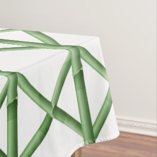 Green Bamboo Trellis Elegant Preppy Entertaining Tablecloth
