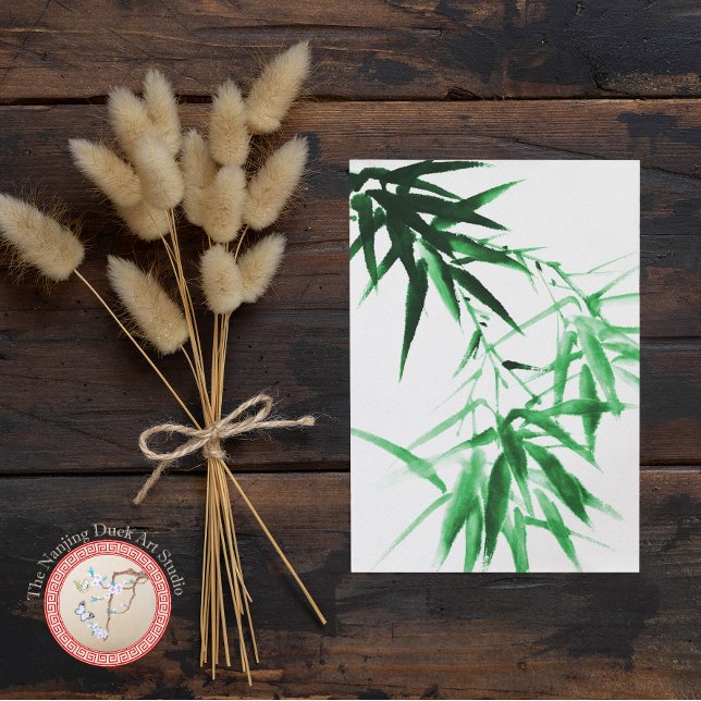 Green Bamboo Twig Postcard (Creator Uploaded)