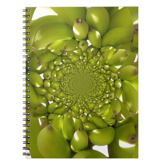 Green Banana Kaleidoscope Art Print/Graphic Spiral Notebook (Front)