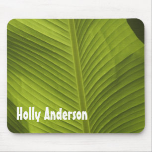 Green Banana Leaf Photo 9 in Light, Personalised Mouse Pad