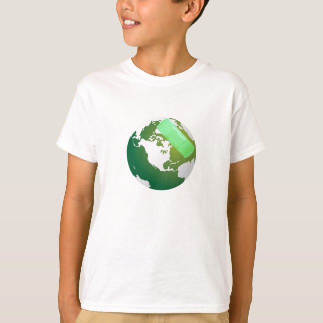 Green Bandaided Earth T-Shirt (Front)