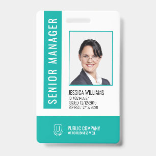 Green Barcode Staff Employee ID Badge