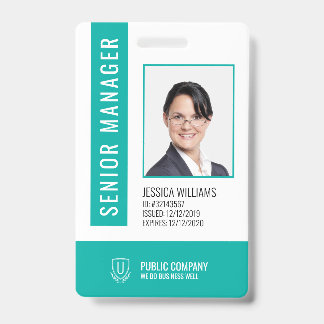 Green Barcode Staff Employee ID Badge