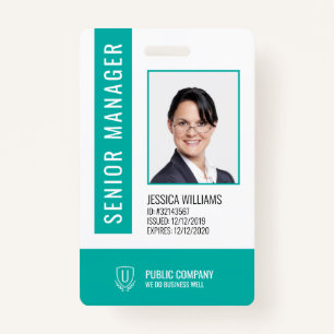 Green Barcode Staff Employee ID Badge