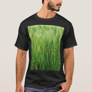 Green barley field, spring closeup. T-Shirt