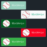 Green Baseball Ball Sports Name<br><div class="desc">Modern Sports Green Baseball Kids Labels with Name. Cute and colourful kids labels with a name - a great way to personalise children`s notebooks, toys, shoes, backpacks, clothes and everything else that leave the house. This simple and cute design features a baseball on a background in different colours - green,...</div>